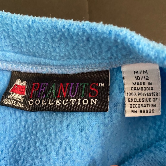 Vintage Snoopy Sweatshirt Medium( 10/12) Peanuts Collection Fleece Blue - Picture 8 of 11